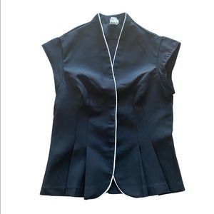 Vintage Eastern Style Short Sleeve Blazer Top - Women's Union - Size 3